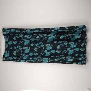 Notations Black Foral Reversible Long Skirt Size: W18-20